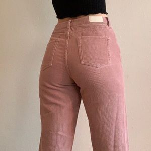 BDG High rise pink corduroy mom jeans